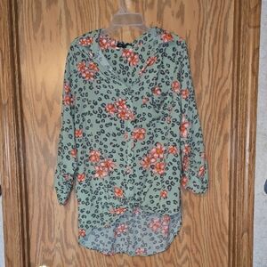 Floral Print Blouse Size Womens XL